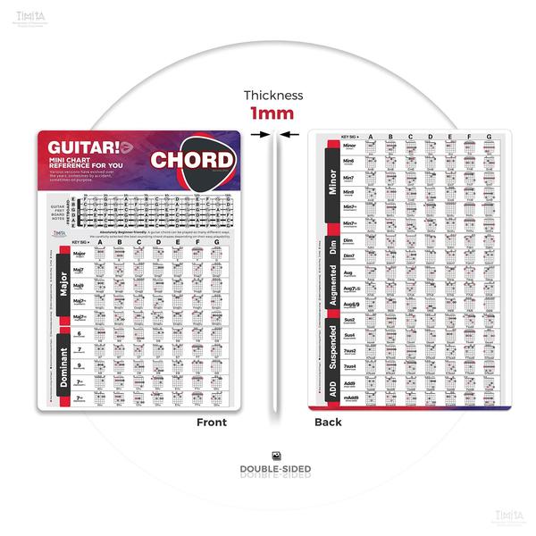 Imagem de Guitar Chord Cheat Sheet Cards TiMita com Chords Scales Triads