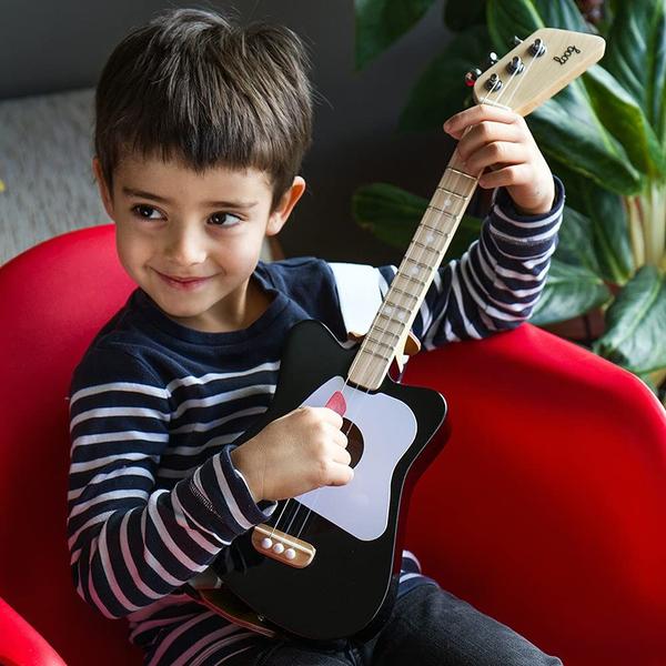 Imagem de Guitar Loog Mini Acoustic para crianças iniciantes, 3 cordas, vermelho