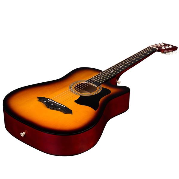 Imagem de Guitarra acústica Joymusic JG-38C 3TS Sunburst 38 polegadas com kit