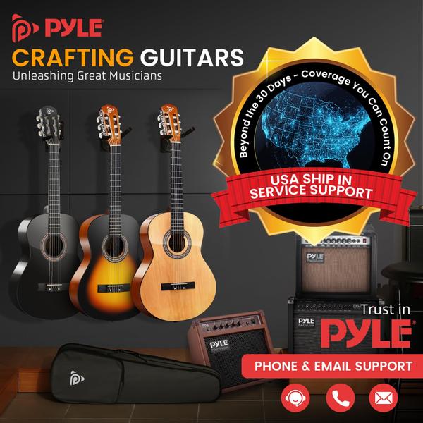 Imagem de Guitarra acústica Pyle Beginner 1/2 Junior Size para crianças 34"