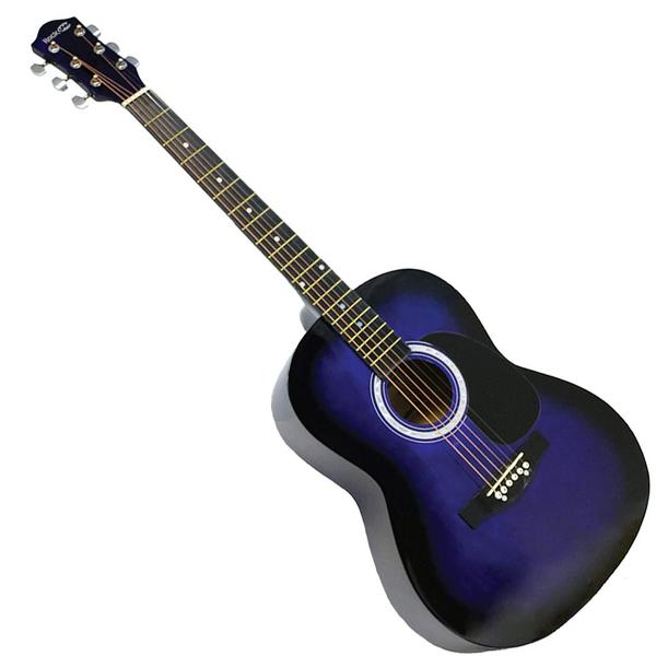 Imagem de Guitarra acústica RockJam RJW-101-BL-PK com suporte e acessórios