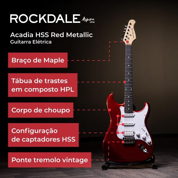 Imagem de Guitarra Elétrica Rockdale Stratocaster 6 Cordas Destro Diversas Cores