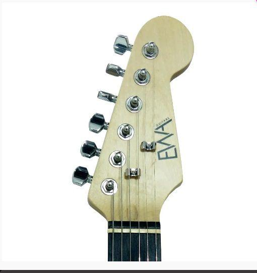 Imagem de Guitarra elétrica stratocaster ewa ewr10 preto destro maple profissional tamanho padrão adulto + cabo santo angelo p10