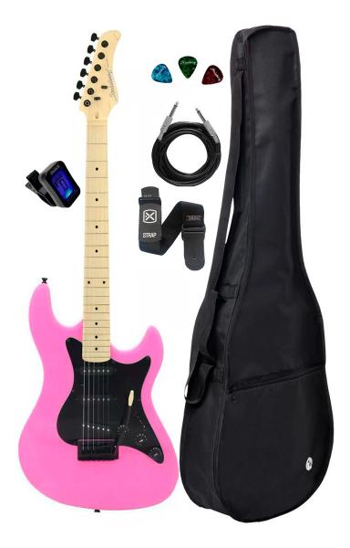 Imagem de Guitarra Eletrica Strinberg Sts100 Rosa Capa + Acessórios