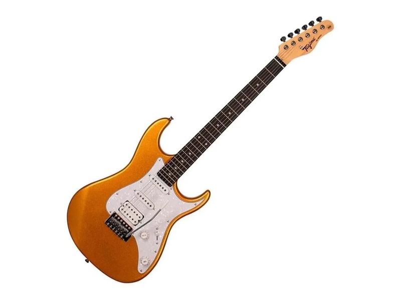 Imagem de Guitarra Elétrica Tagima Tw Series Tg-520 De Tília Metallic Gold Yellow Metálico Com Diapasão De Madeira Técnica