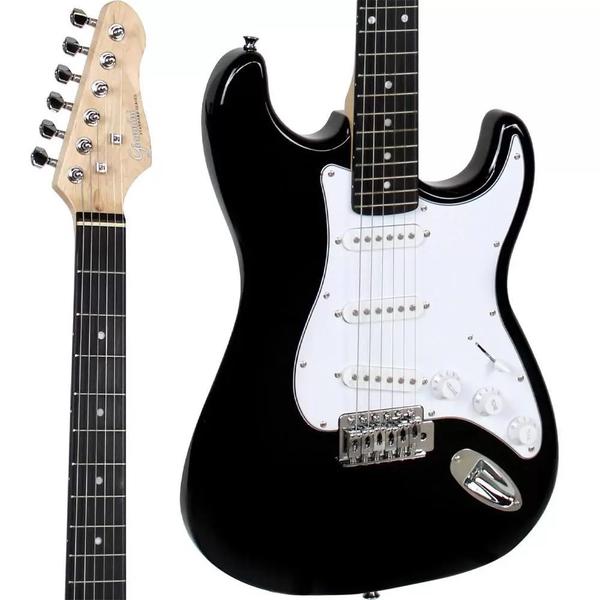 Imagem de Guitarra Giannini G-100 Strato Black com escudo White