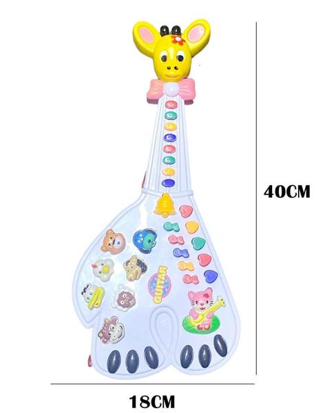 Imagem de Guitarra Girafa Musical Som Bichinhos 40X18 Presente