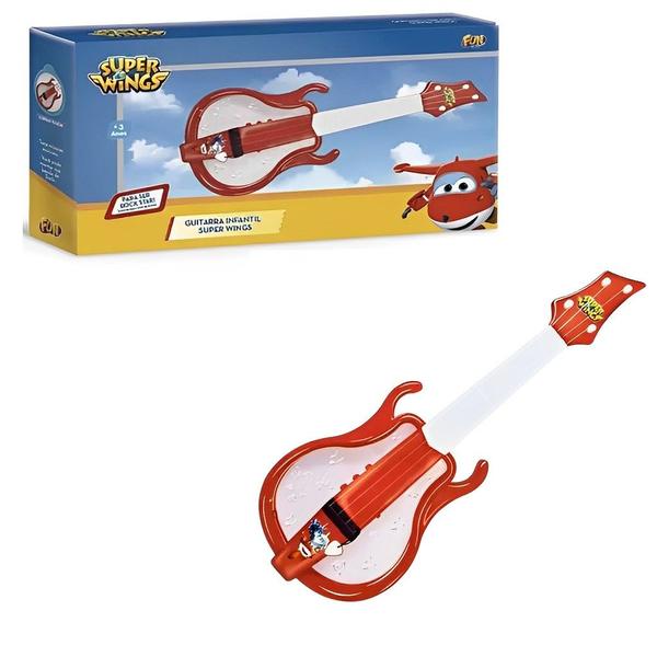 Imagem de Guitarra Infantil Musical Super Wings Com Luzes F00051 - Fun 