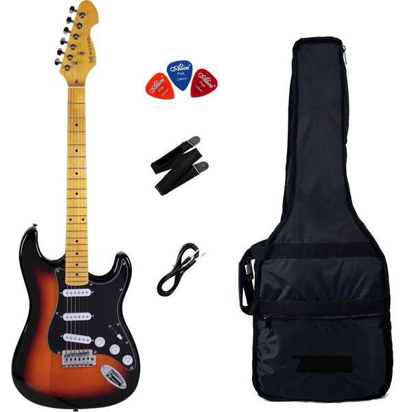 Imagem de Guitarra Michael GM222N Sunbusrt Black + Capa Luxo + Correia + P10 + Palhetas