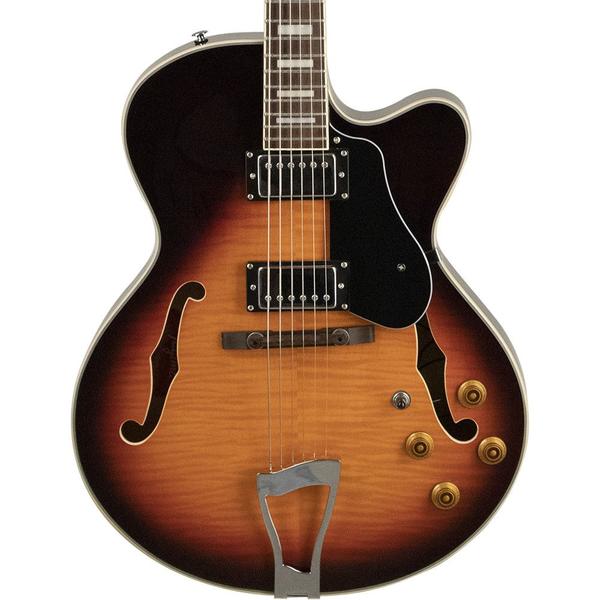 Imagem de Guitarra Tagima Jazz 1900 VSB E/BK Jazz n Blues Series Semiacústica Vintage Sunburst c/ Escala Escura e Escudo Preto c/ Case