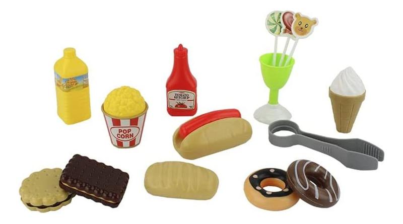 Imagem de Guloseimas Cozinha Comidinhas de Brinquedos Feirinha Biscoitos Infantil Kit com 31 peças 