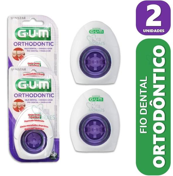 Imagem de GUM FIO DENTAL ORTODÔNTICO C/ PONTA RÍGIDA (50 USOS) - 2un