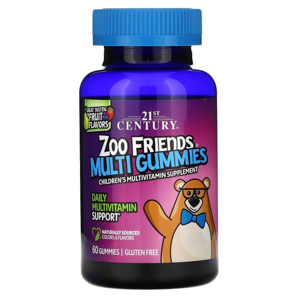 Gummies 21st Century Zoo Friends Multi Fruit 60 unidades Imagem de Gummies 21st Century Zoo Friends Multi Fruit 60 unidades