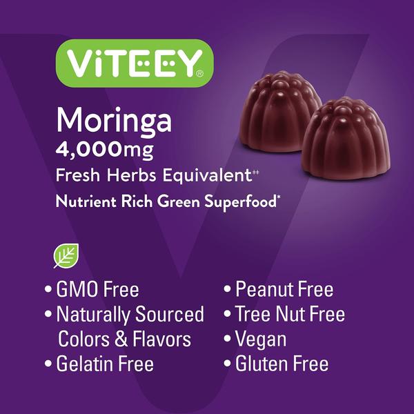 Imagem de Gummies Viteey, extrato de folha de moringa, 4000 mg, suporte imunológico