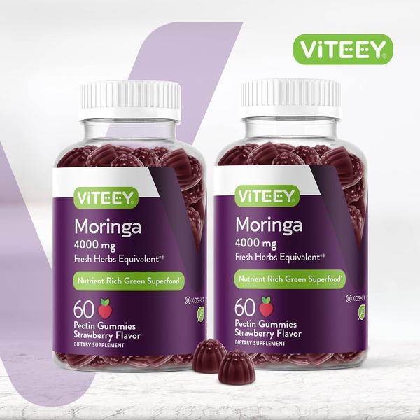 Imagem de Gummies Viteey, extrato de folha de moringa, 4000 mg, suporte imunológico