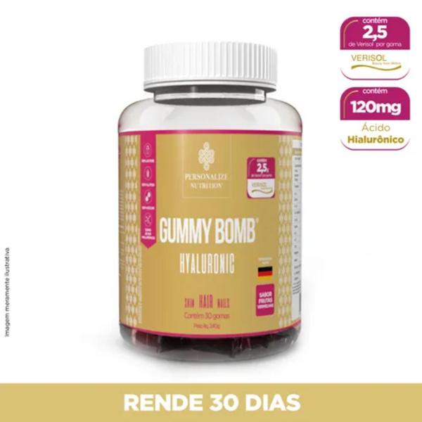 Imagem de GUMMY BOMB HYALURONIC - 30 gomas - com 120mg de Ácido Hialurônico + 2,5g de Colágeno Verisol