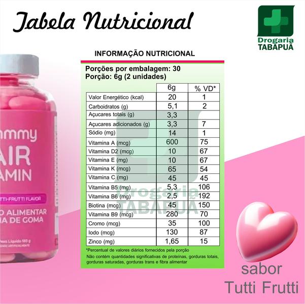 Imagem de Gummy Hair Vitamin Original Crescimento Do Cabelo e Unhas 60gms