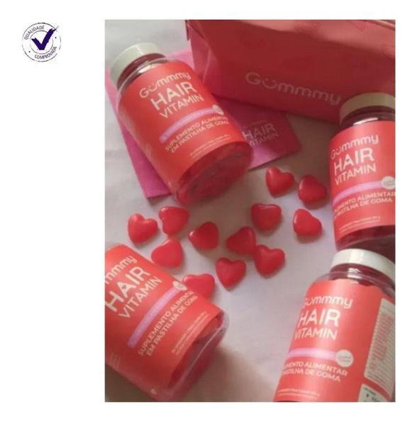 Gummy Hair Vitamina Novo sabor Melancia 60 Gomas - Original - Nutrin Imagem de Gummy Hair Vitamina Novo sabor Melancia 60 Gomas - Original - Nutrin