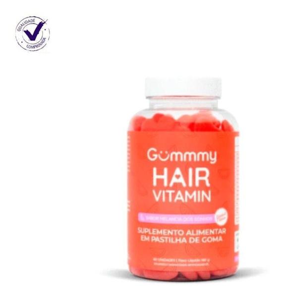 Gummy Hair Vitamina Novo sabor Melancia 60 Gomas - Original - Nutrin Imagem de Gummy Hair Vitamina Novo sabor Melancia 60 Gomas - Original - Nutrin