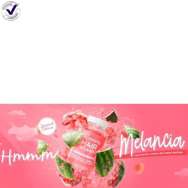 Gummy Hair Vitamina Novo sabor Melancia 60 Gomas - Original - Nutrin Imagem de Gummy Hair Vitamina Novo sabor Melancia 60 Gomas - Original - Nutrin
