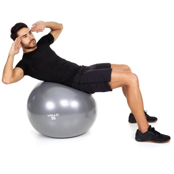 Imagem de Gym Ball Vollo VP1035 65cm Suporta 300 Kg Sistema Anti Estouro com Bomba