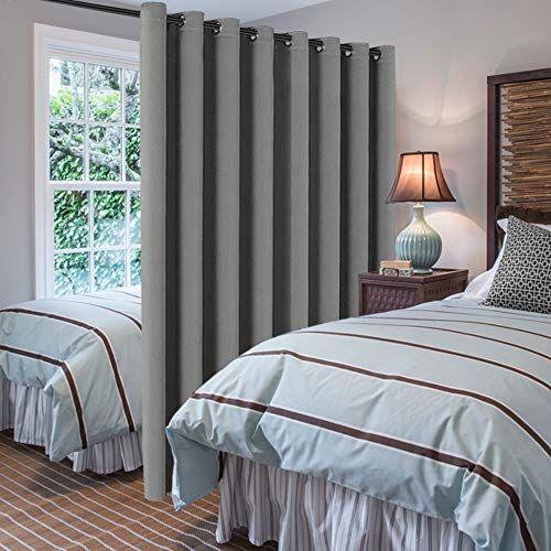 Imagem de H.VERSAILTEX Blackout Pátio Cortinas de pátio 100 x 108 polegadas para porta deslizante Extral Wide Blackout Cortina Painéis Thermal Isolado Room Divider - Grommet Top, 9' Alto por 8,5' De largura - Dove Grey