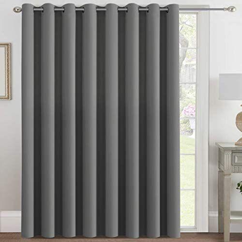 Imagem de H.VERSAILTEX Blackout Pátio Cortinas de pátio 100 x 108 polegadas para porta deslizante Extral Wide Blackout Cortina Painéis Thermal Isolado Room Divider - Grommet Top, 9' Alto por 8,5' De largura - Dove Grey