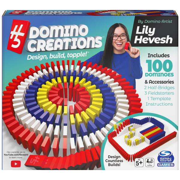 Imagem de H5 Domino Creations 100-Piece Set por Lily Hevesh, Family Game for Adults and Kids Ages 5 anos ou mais