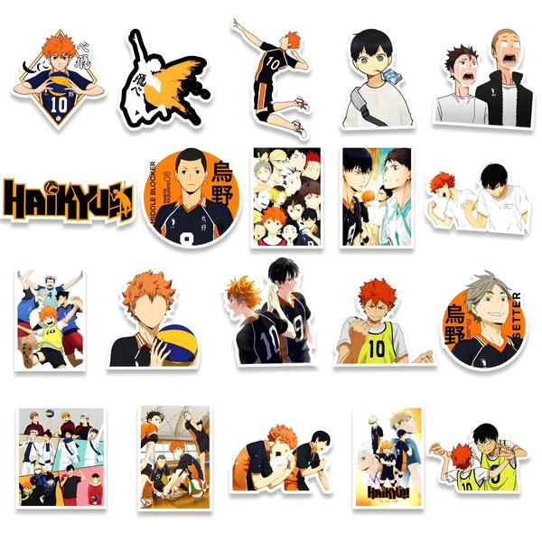 Imagem de Haikyuu Adesivos De Desenhos Animados 10 30 50 Peças Decalques À Prova D'água Para Capa De Telefone