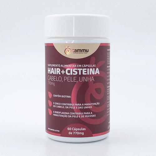 Imagem de Hair + Cisteína 60 Cápsulas de 770mg: O Melhor para Seus Cabelos e Unhas - Sem Sabor