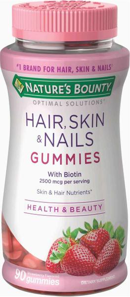 Imagem de Hair Skin e Nails Gummies c/ Biotin 2500 Mcg Com 90 Gomas