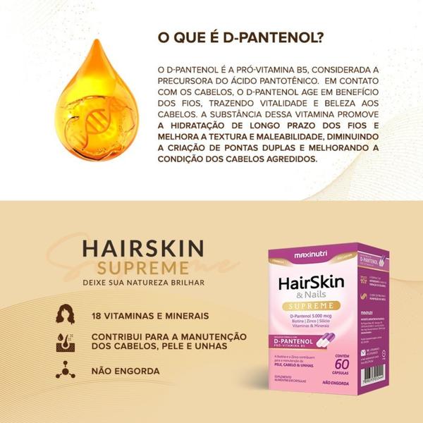 Imagem de Hair Skin & Nails Supreme Suplemento C60 - Maxinutri