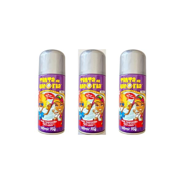 Imagem de Hair Spray Tinta da Alegria Prata 120ml-Kit C/3un