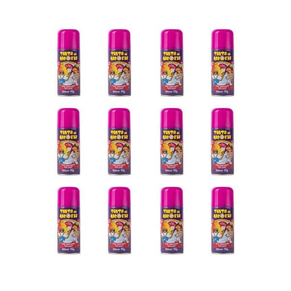 Imagem de Hair Spray Tinta Da Alegria Rosa 120Ml-Kit C/12Un