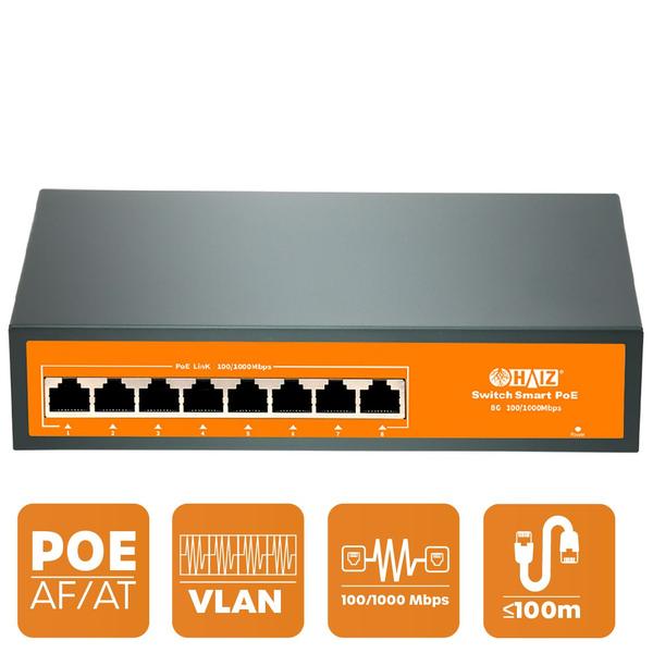 Imagem de Haiz Switch POE 8 Portas Gigabit 10/100/1000Mbps - HZ-1008GBPOE-A