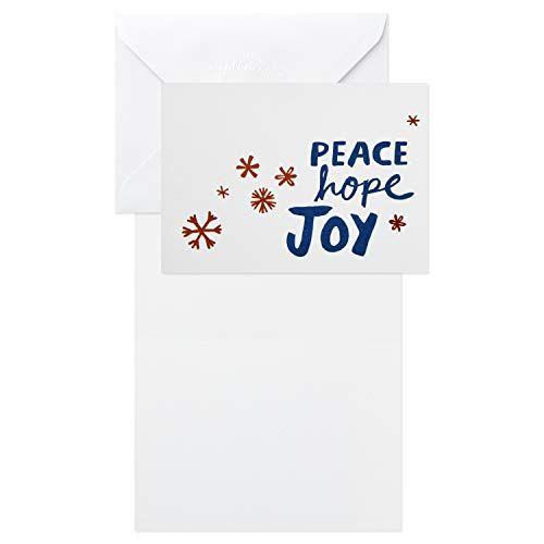 Imagem de Hallmark Boxed Christmas Cards Sortimento, Paz Esperança Alegria (48 Cartões com Envelopes)