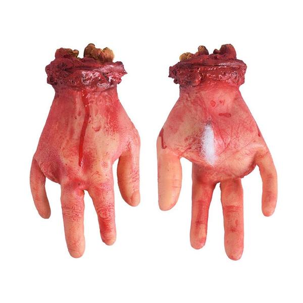 Imagem de Halloween Bloody Props, partes de cadáveres, braço falso, mão decepada