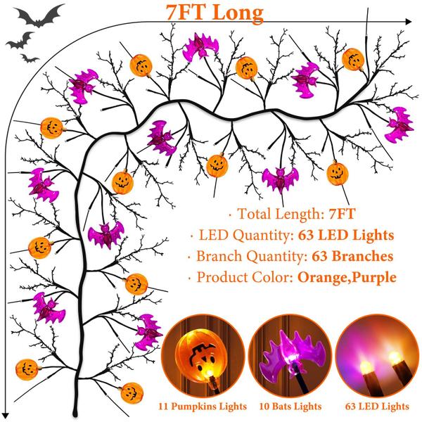 Imagem de Halloween Garland Jo.Devivre de 7 pés com 63 luzes LED e temporizador