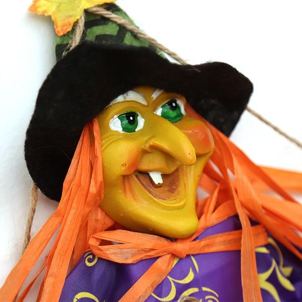 Imagem de Halloween Hanging Broom Scarecrow, Girl Witch Bar