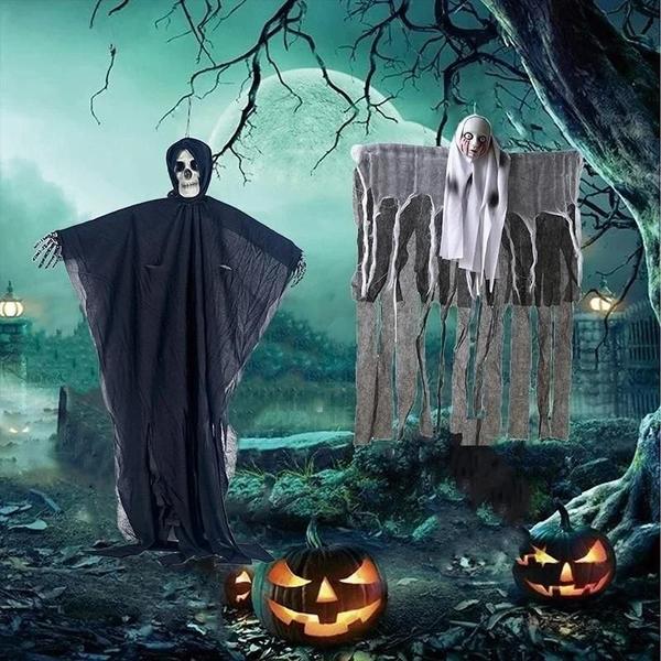 Imagem de Halloween Pendurado Fantasmas Esqueletos Gaze Casas Assombradas Horror Prop Decorações Festa Feriado