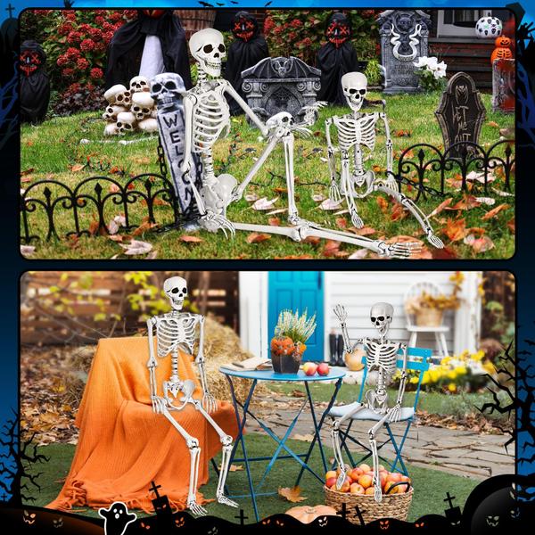 Imagem de Halloween Skeleton SpringFlower, corpo inteiro, 165 cm e 90 cm