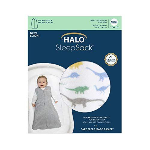 Imagem de HALO Sleepsack 100% algodão wearable cobertor micro-velo, TOG 1.0, Dinos , médio