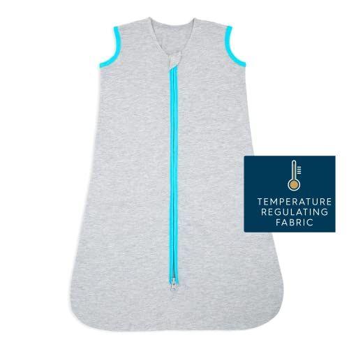 Imagem de HALO Sleepsack Ideal Temp, Cobertor Vestível Bebê, TOG 1.0, Heather Grey/Aqua, Grande