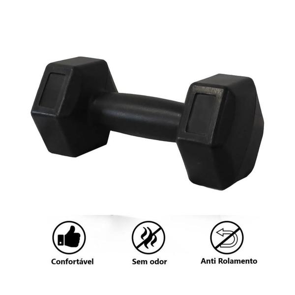 Imagem de Halter Dumbell Cement Sextavado Bonafit 1kg Preto