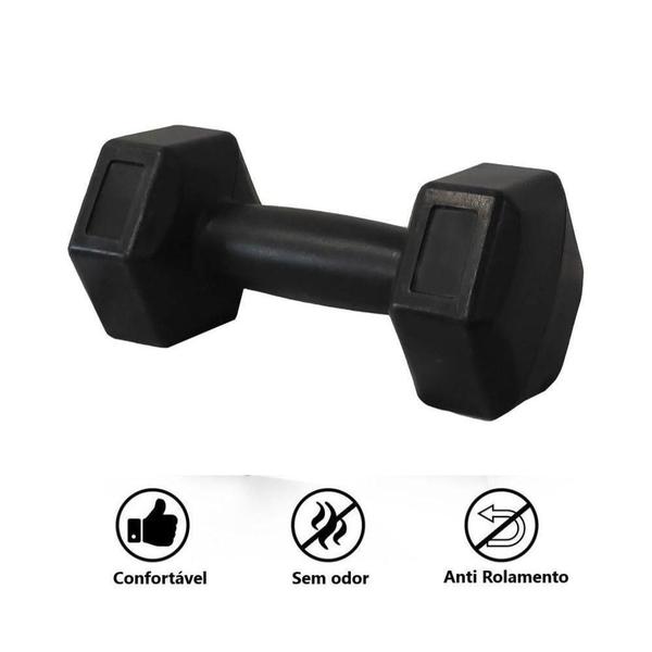 Imagem de Halter Dumbell Cement Sextavado Bonafit 7Kg Preto