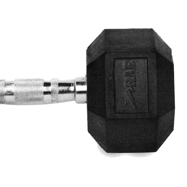 Imagem de Halter dumbell emborrachado sextavado cromado de 25kg rae