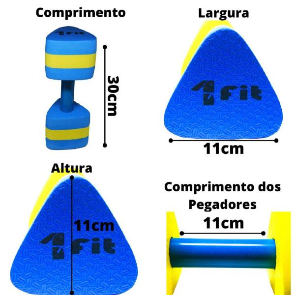 Imagem de Halter Hidroginástica M (3 a 4Kgs) / Par - 1Fit