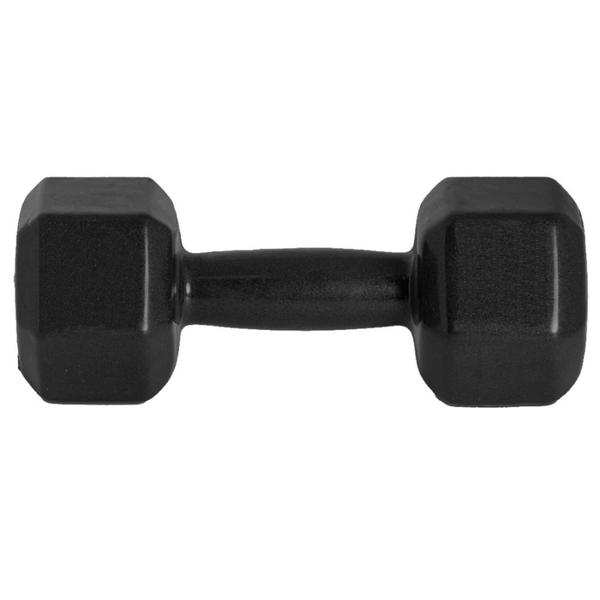 Imagem de Halter Peso Academia 2 Kg Sextavado Emborrachado Preto  Mega Peso 