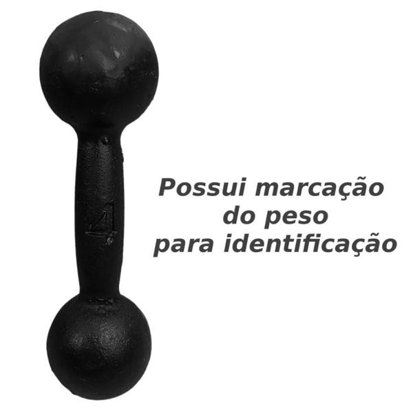 Imagem de Halter Peso Academia 4 Kg Ferro Fundido Preto  Mega Peso 