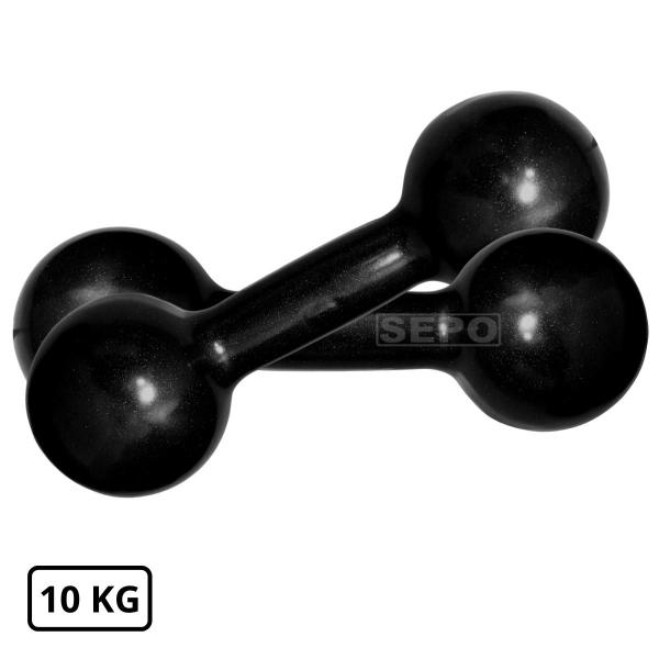 Imagem de Halter Redondo Bola Emborrachado 10 Kg Preto